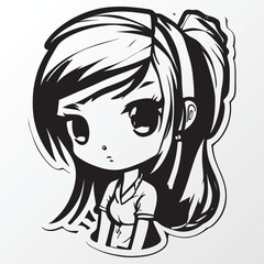 A sketch of a anime girl character
