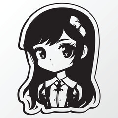 A sketch of a anime girl character