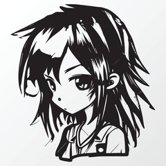 A sketch of a anime girl character