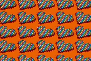 heart-shaped balloons forming a mosaic