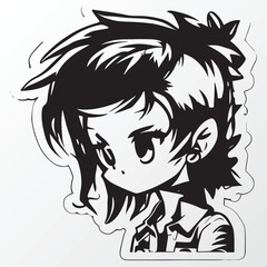 A sketch of a anime girl character