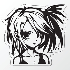 A sketch of a anime girl character