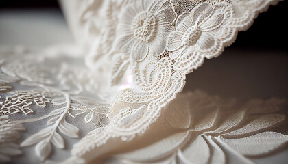 Textile beauty in old fashioned elegant wedding decoration generated by AI - obrazy, fototapety, plakaty