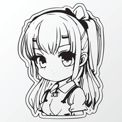 A sketch of a anime girl character