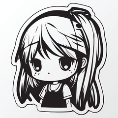 A sketch of a anime girl character