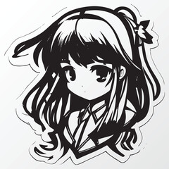 A sketch of a anime girl character