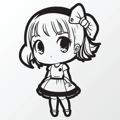 A sketch of a anime girl character