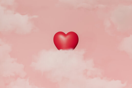 Heart in clouds