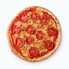 pizza isolated on white, pizza with pepperoni isolated on white color background