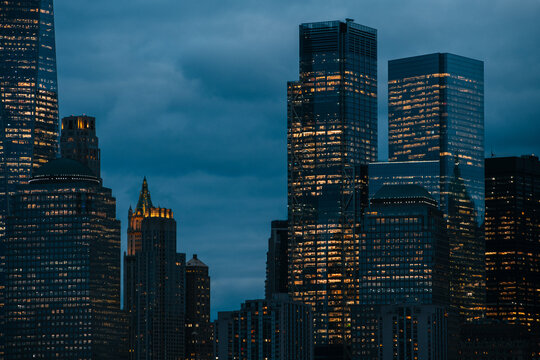 Fototapeta Manhattan and financial district close-up