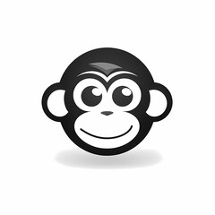 Cute Monkey Head Logo App/Aplication. Generative AI