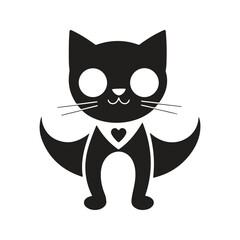super hero cat mascot logo ,hand drawn illustration. Suitable For Logo, Wallpaper, Banner, Background, Card, Book Illustration, T-Shirt Design, Sticker, Cover, etc