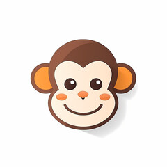 Cute Monkey Head Logo App/Aplication. Generative AI