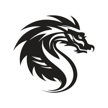 dragon mascot logo ,hand drawn illustration. Suitable For Logo, Wallpaper, Banner, Background, Card, Book Illustration, T-Shirt Design, Sticker, Cover, etc