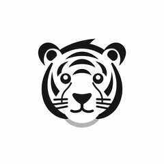 Cute Tiger Head Logo Aplication/App Isolated White. Generative AI