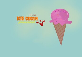 ice cream illustration Use it as a presentation and as a background.
