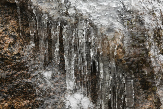 Ice forms in rock