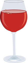 vector glass filled with red syrup