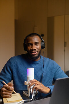 Portrait of a podcast creator 