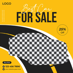 Car Sale Social Media Post Design Template, Vector Design 