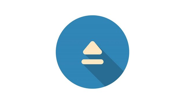 Eject Button on white background, animated icon.
