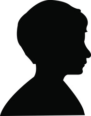  a cute boy head silhouette vector