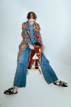 Fashionable model full body portrait 