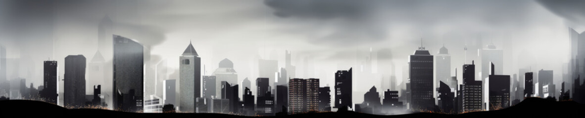 panorama, city landscape silhouette (generative ai)