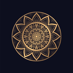 Golden Mandala Background design Free Vector