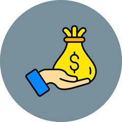 Investment Multicolor Circle Filled Line Icon