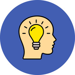 Idea Multicolor Circle Filled Line Icon