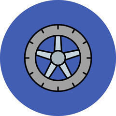 Obraz premium Tyre Multicolor Circle Filled Line Icon