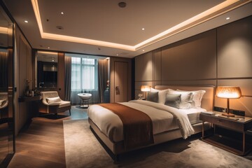 luxury hotel room made with generative ai