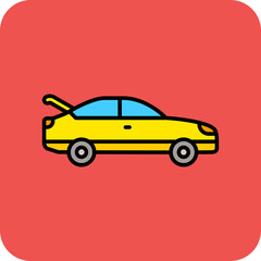 Trunk Multicolor Round Corner Filled Line Icon