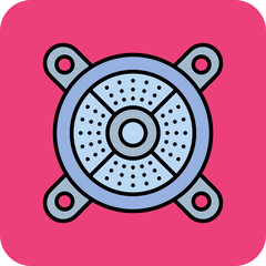Speaker Multicolor Round Corner Filled Line Icon