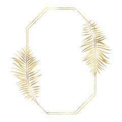 Floral gold frame illustration