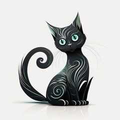 Cute cat illustration, cartoon and character design style