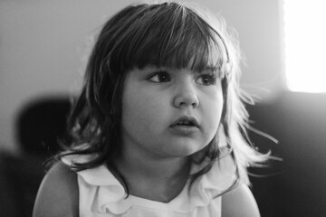 Monochrome Portrait of a Young Girl