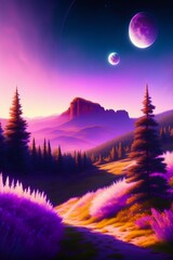 sunset in the mountains