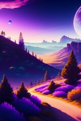 sunset in the mountains