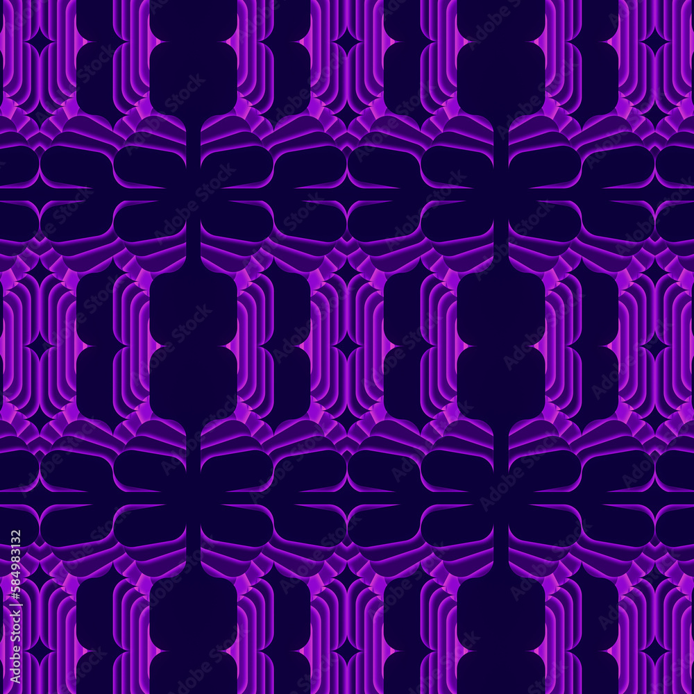 Poster Whimsical pattern in neon colors. Abstract background. 3d rendering digital illustration