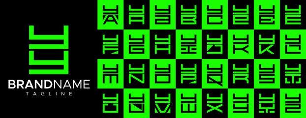 Simple square letter Y YY logo design set - obrazy, fototapety, plakaty
