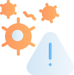 The dangerous virus icon, symbolizing the threat of infectious disease. The icon is commonly used to warn of the presence of a harmful pathogen or contagion in the environment