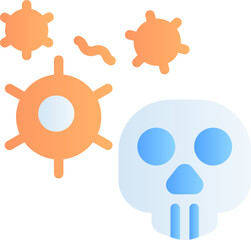 The deadly virus icon symbolizing a highly infectious and potentially fatal pathogen. The icon is commonly used to warn of the presence of a dangerous virus in the environment