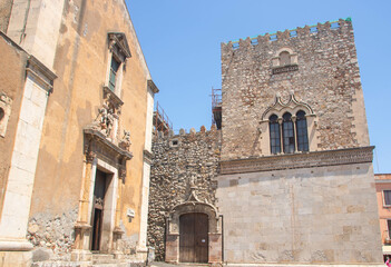 Fototapeta na wymiar Corvaia palace and santa caterina church 