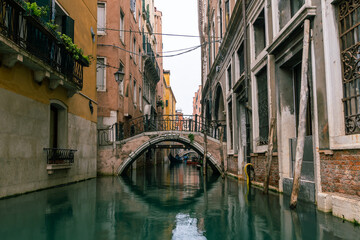 Fototapeta na wymiar A beautiful canal in Venice, Italy