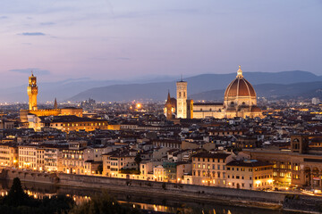 Cathedral of Santa Maria del Fiore from Piazza Michelangelo at night