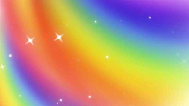 rainbow illustration footage, twinkling ornament, 70s style, perfect for intros, commercials, outros, slides, movies, content, etc