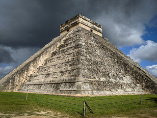 Chichén Itzá in Yucatan, Mexico before a storm