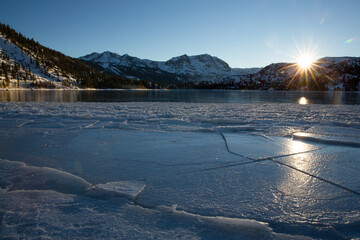 June Lake at Sunset in the winter